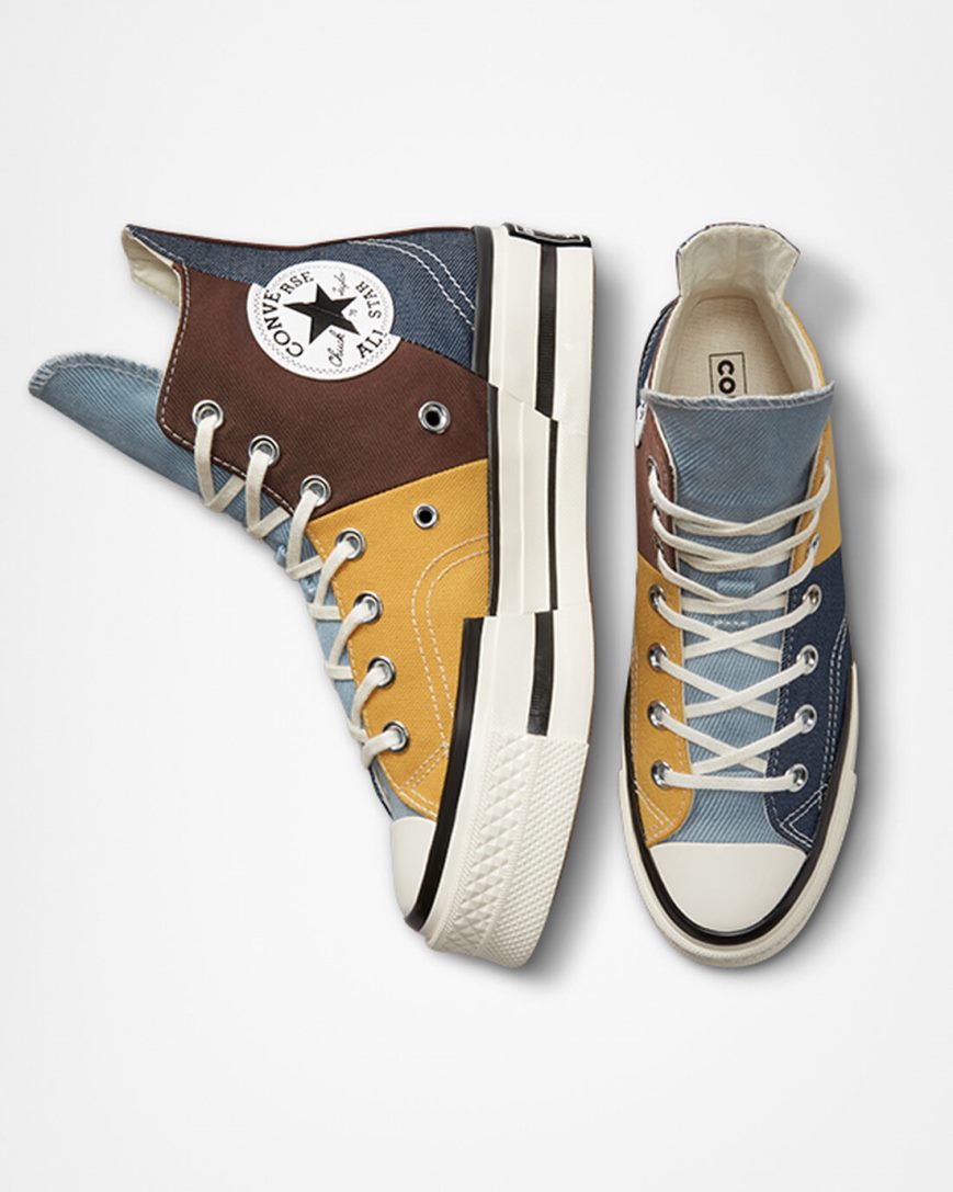 Tenisi Inalti Barbati Converse Chuck 70 Plus Material Mashup Maro Bleumarin | RO EIKFZ915